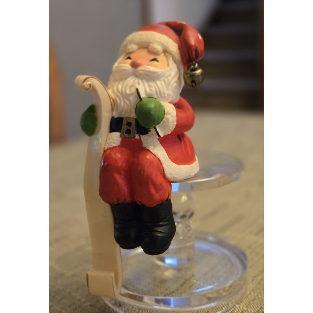 VINTAGE 1984 Hallmark Christmas Stocking Holder Shelf Sitter Holiday Retro Bells